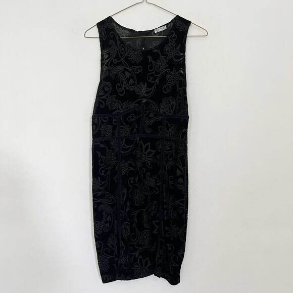 Free People Dresses & Skirts - Free People Dress Women’s Size Large Black Velour Burn Out Babe Mini Sheath